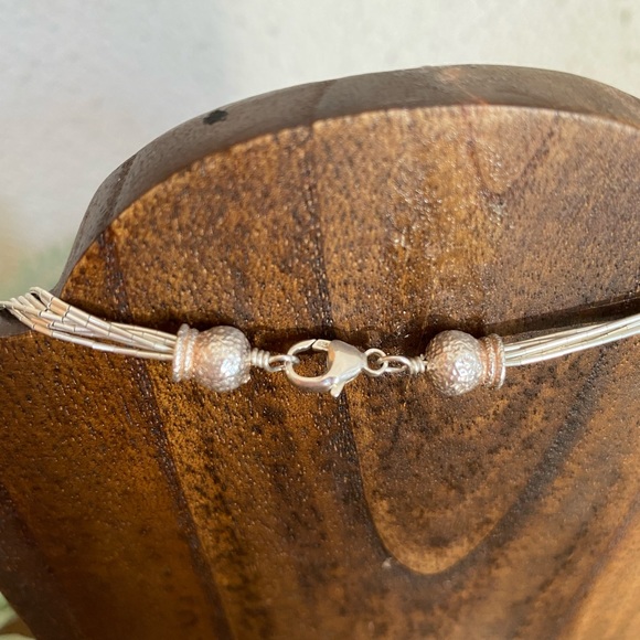 Beautiful Coldwater Creek Sterling silver liquid strand beaded necklace Boho 23” - Picture 4 of 4